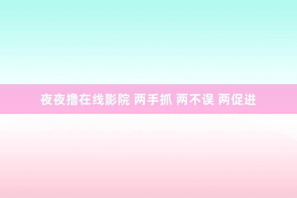 夜夜撸在线影院 两手抓 两不误 两促进