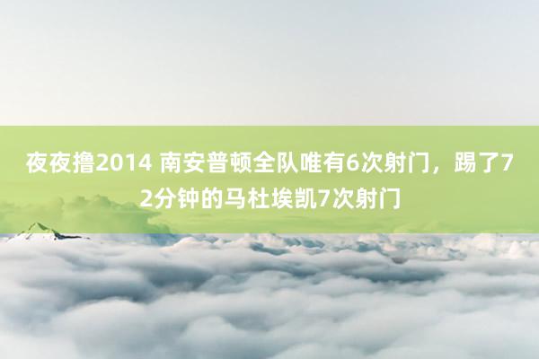 夜夜撸2014 南安普顿全队唯有6次射门，踢了72分钟的马杜埃凯7次射门