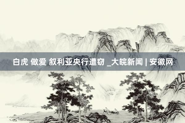 白虎 做爱 叙利亚央行遭窃 _大皖新闻 | 安徽网