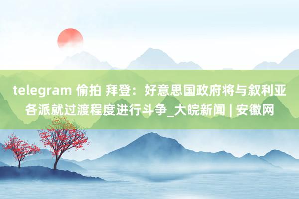 telegram 偷拍 拜登：好意思国政府将与叙利亚各派就过渡程度进行斗争_大皖新闻 | 安徽网