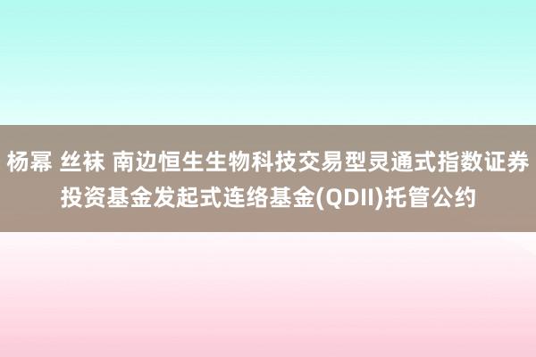 杨幂 丝袜 南边恒生生物科技交易型灵通式指数证券投资基金发起式连络基金(QDII)托管公约
