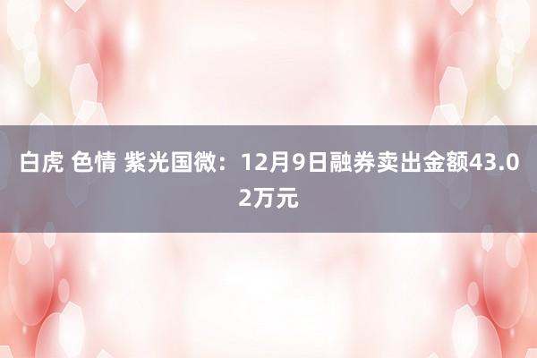 白虎 色情 紫光国微：12月9日融券卖出金额43.02万元