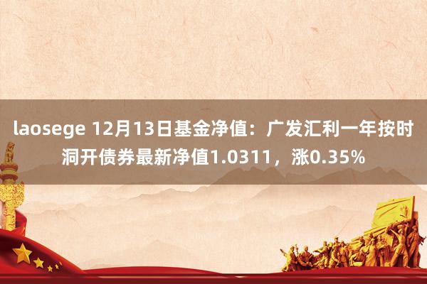 laosege 12月13日基金净值：广发汇利一年按时洞开债券最新净值1.0311，涨0.35%