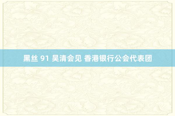 黑丝 91 吴清会见 香港银行公会代表团