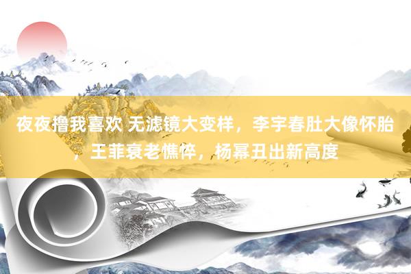 夜夜撸我喜欢 无滤镜大变样，李宇春肚大像怀胎，王菲衰老憔悴，杨幂丑出新高度