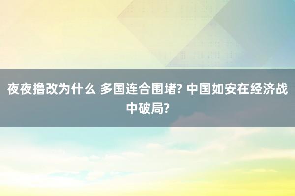 夜夜撸改为什么 多国连合围堵? 中国如安在经济战中破局?