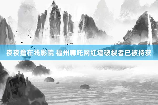 夜夜撸在线影院 福州哪吒网红墙破裂者已被持获