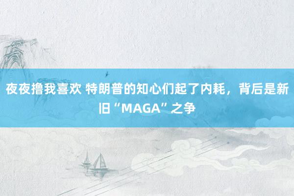 夜夜撸我喜欢 特朗普的知心们起了内耗，背后是新旧“MAGA”之争