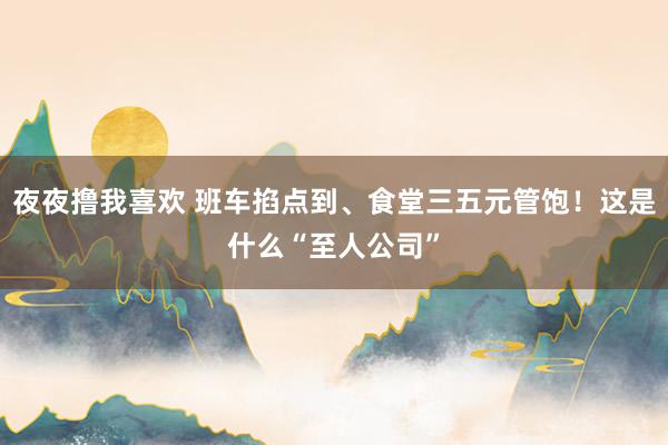 夜夜撸我喜欢 班车掐点到、食堂三五元管饱！这是什么“至人公司”