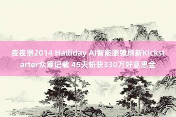 夜夜撸2014 Halliday AI智能眼镜刷新Kickstarter众筹记载 45天斩获330万好意思金