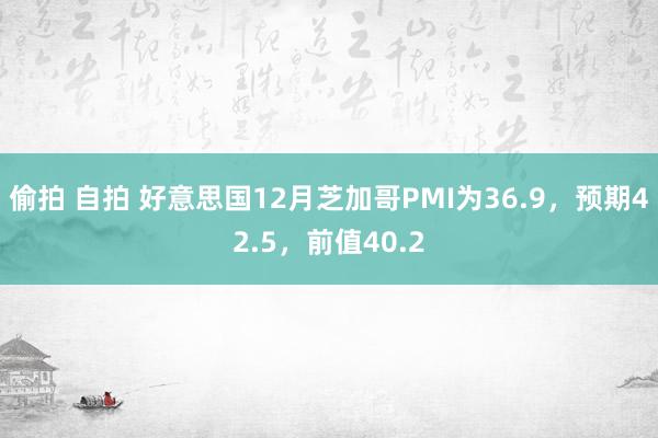 偷拍 自拍 好意思国12月芝加哥PMI为36.9，预期42.5，前值40.2