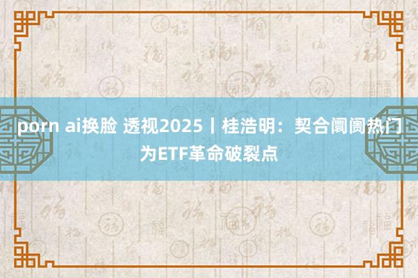 porn ai换脸 透视2025丨桂浩明：契合阛阓热门为ETF革命破裂点