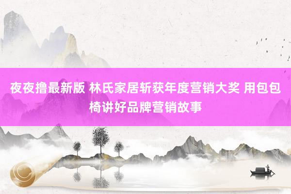 夜夜撸最新版 林氏家居斩获年度营销大奖 用包包椅讲好品牌营销故事
