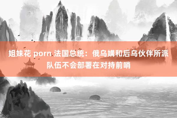 姐妹花 porn 法国总统：俄乌媾和后乌伙伴所派队伍不会部署在对持前哨