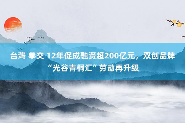 台灣 拳交 12年促成融资超200亿元，双创品牌“光谷青桐汇”劳动再升级