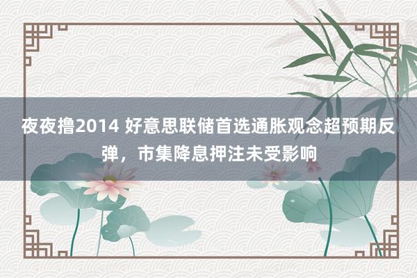夜夜撸2014 好意思联储首选通胀观念超预期反弹，市集降息押注未受影响