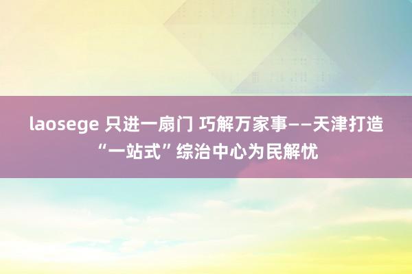 laosege 只进一扇门 巧解万家事——天津打造“一站式”综治中心为民解忧