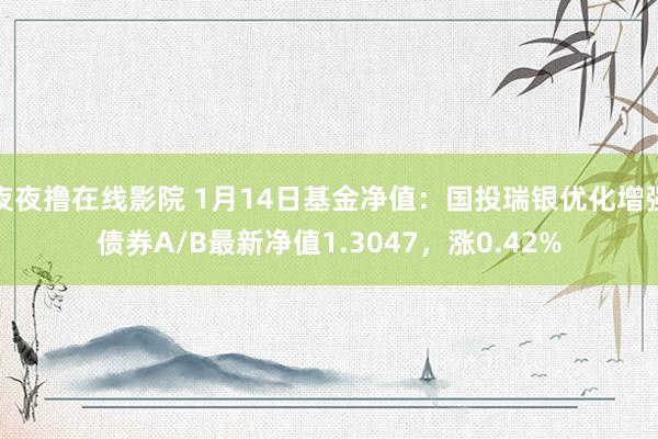 夜夜撸在线影院 1月14日基金净值：国投瑞银优化增强债券A/B最新净值1.3047，涨0.42%