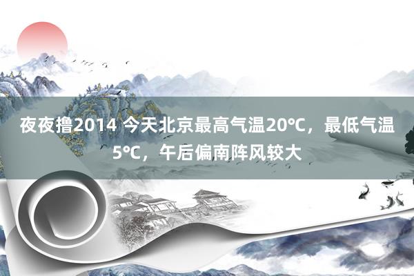 夜夜撸2014 今天北京最高气温20℃，最低气温5℃，午后偏南阵风较大
