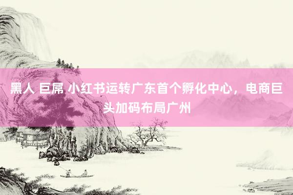 黑人 巨屌 小红书运转广东首个孵化中心，电商巨头加码布局广州