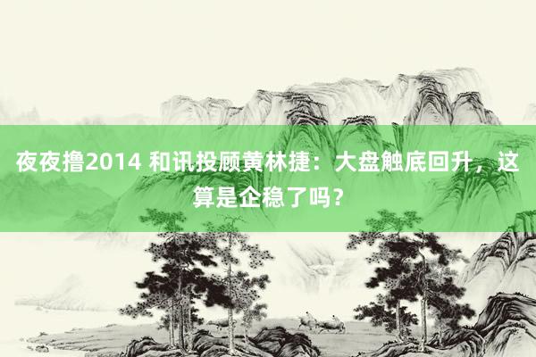 夜夜撸2014 和讯投顾黄林捷：大盘触底回升，这算是企稳了吗？