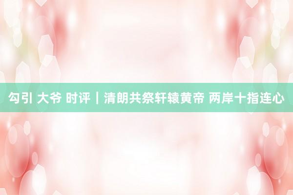 勾引 大爷 时评｜清朗共祭轩辕黄帝 两岸十指连心