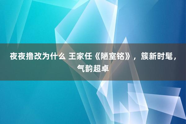 夜夜撸改为什么 王家任《陋室铭》，簇新时髦，气韵超卓