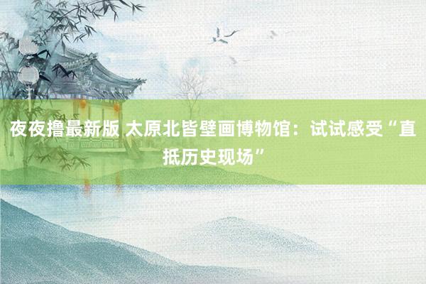 夜夜撸最新版 太原北皆壁画博物馆：试试感受“直抵历史现场”