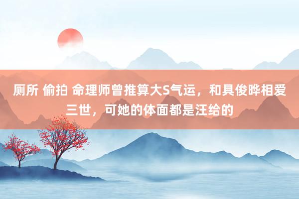 厕所 偷拍 命理师曾推算大S气运，和具俊晔相爱三世，可她的体面都是汪给的