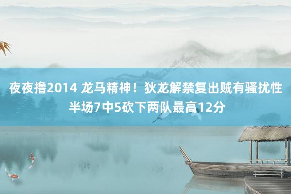 夜夜撸2014 龙马精神！狄龙解禁复出贼有骚扰性 半场7中5砍下两队最高12分