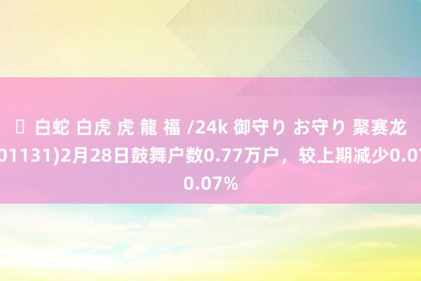✨白蛇 白虎 虎 龍 福 /24k 御守り お守り 聚赛龙(301131)2月28日鼓舞户数0.77万户，较上期减少0.07%