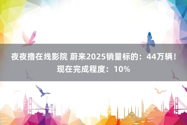 夜夜撸在线影院 蔚来2025销量标的：44万辆！现在完成程度：10%