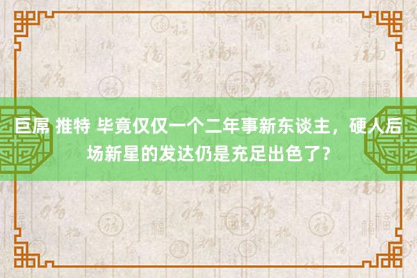 巨屌 推特 毕竟仅仅一个二年事新东谈主，硬人后场新星的发达仍是充足出色了？