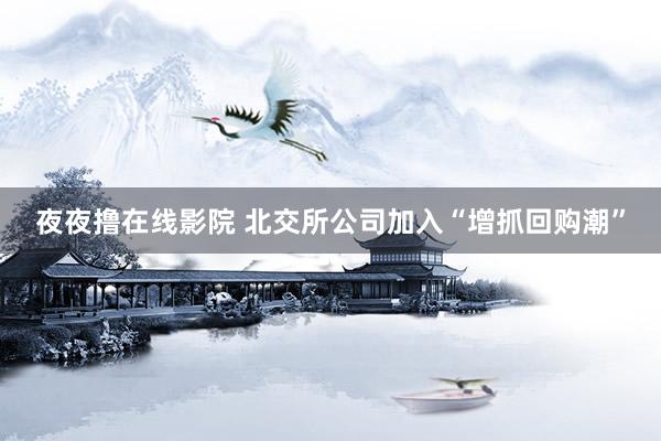 夜夜撸在线影院 北交所公司加入“增抓回购潮”