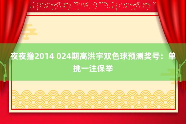 夜夜撸2014 024期高洪宇双色球预测奖号：单挑一注保举